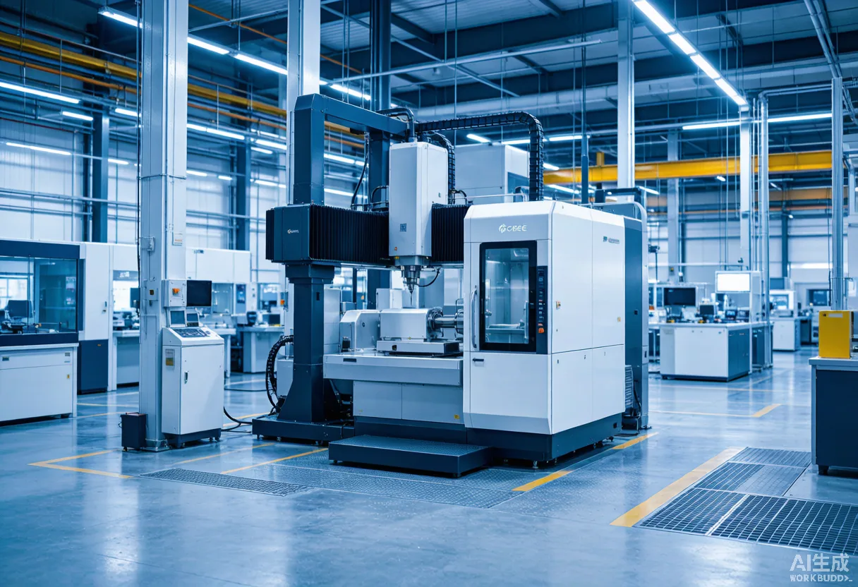 Gree smart factory floor with a large gantry five-axis machining center