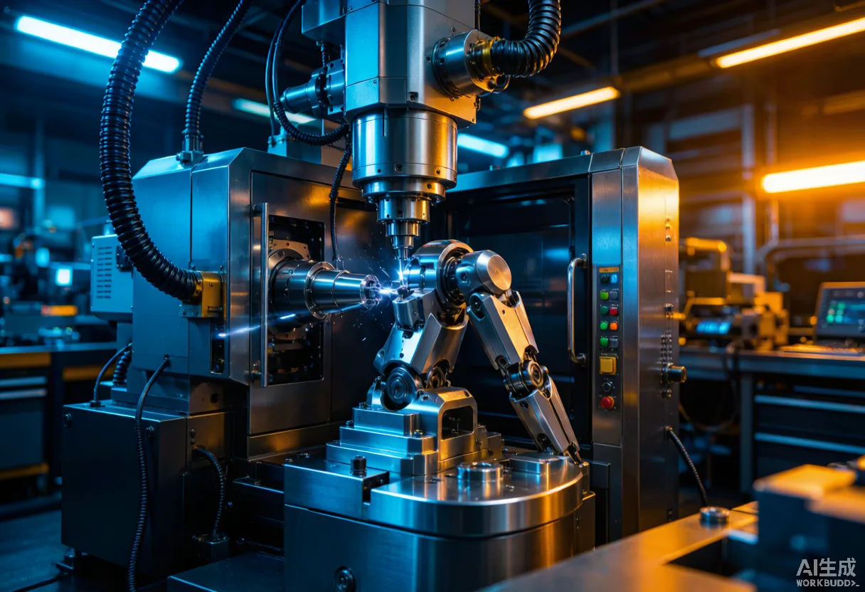 Five-axis CNC machining a humanoid-robot joint part