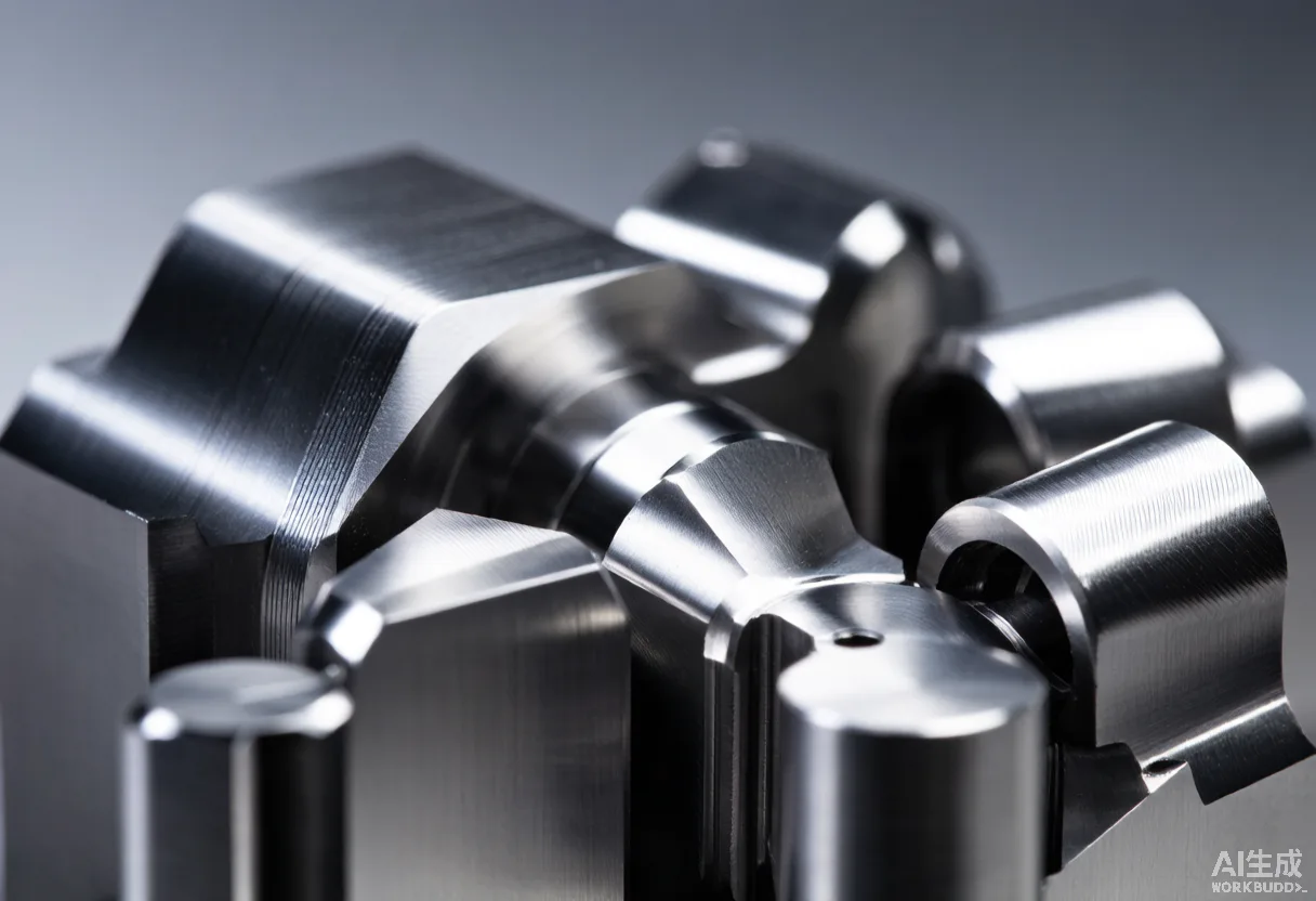 Macro shot of precision-machined metal components