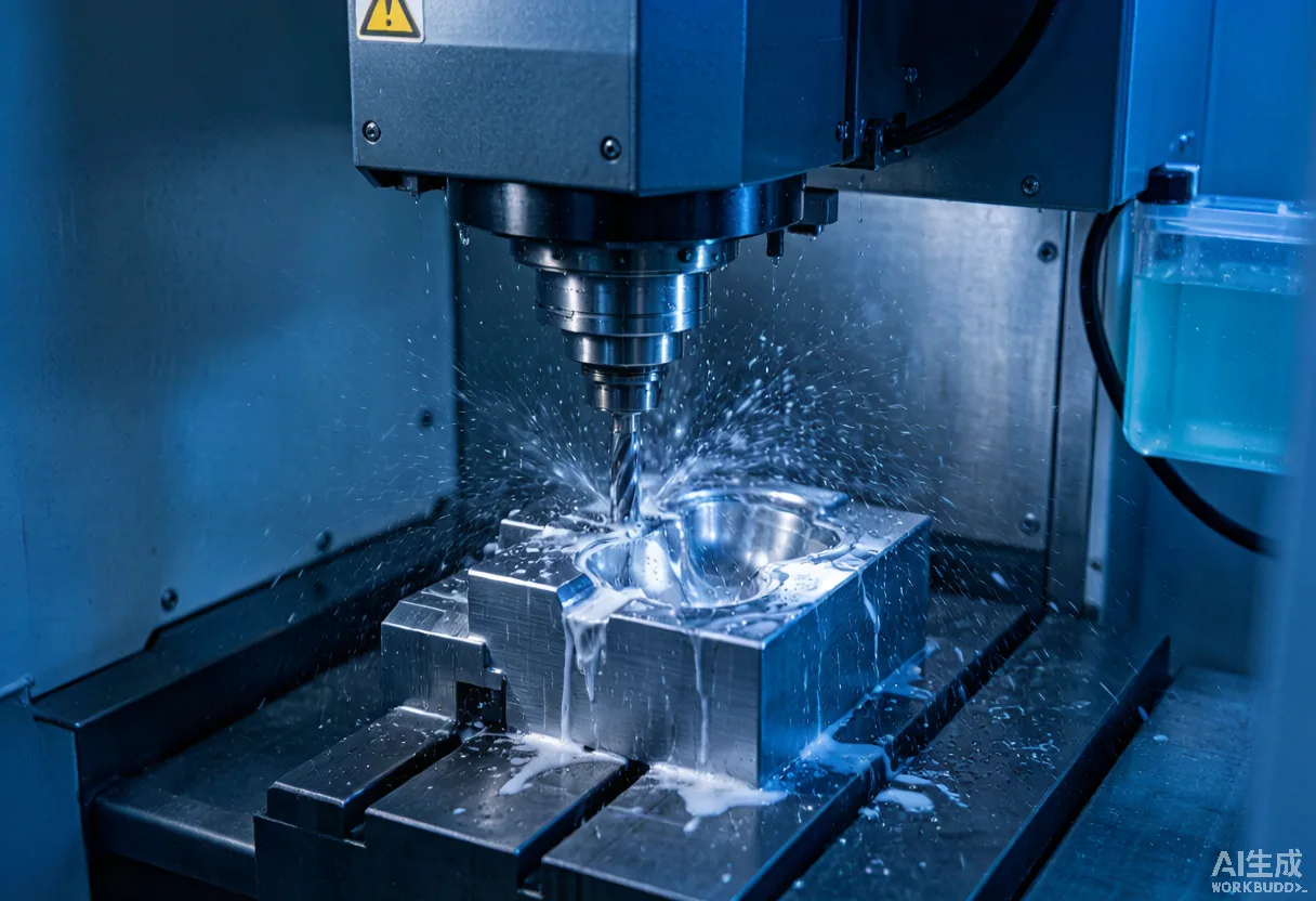 Engraving-milling center cutting a precision mold cavity