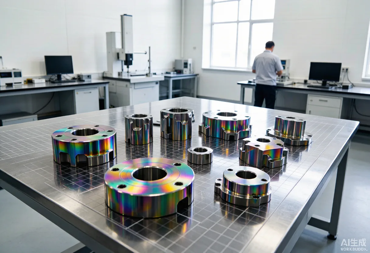Mirror-polished precision components in a metrology room