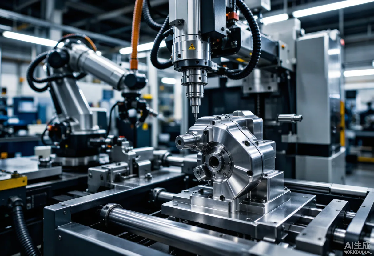 Five-axis CNC machining an automotive powertrain part